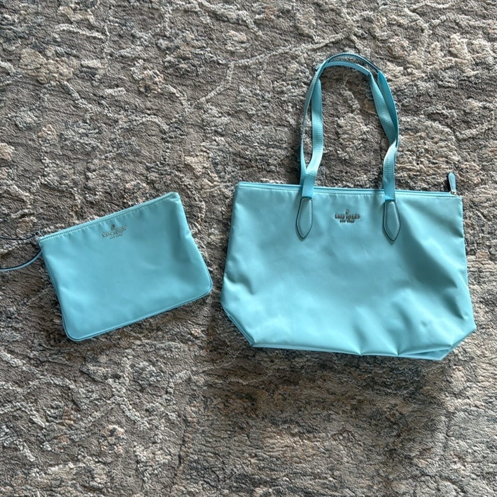 Kate Spade Mel Packable Nylon Tote Light Blue